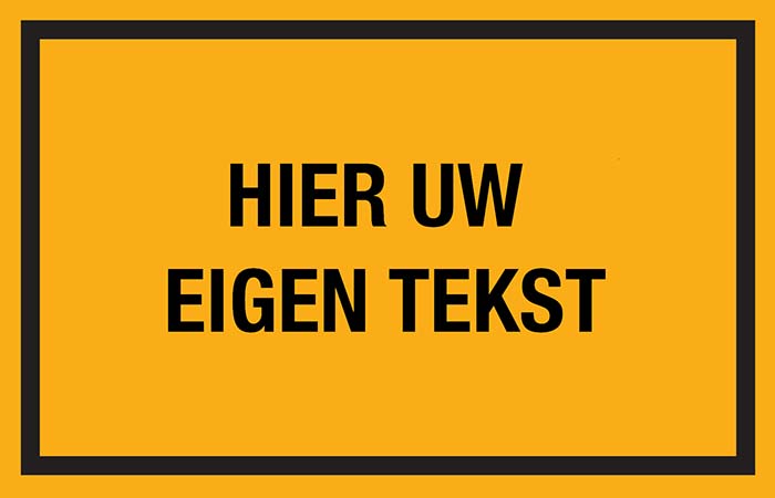 Bild der Kategorie Eigen Tekst geel/zwart