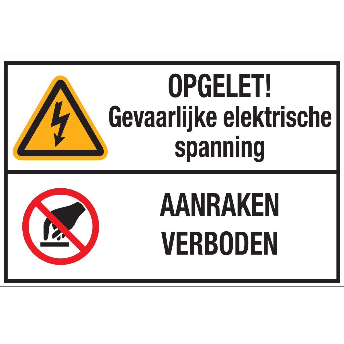 Bild der Kategorie Elektrische spanning - Aanraken Verboden