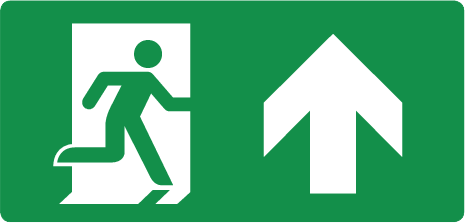 Pictogram nooduitgang rechtdoor