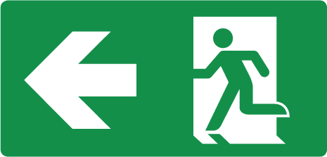 Bild der Kategorie Nooduitgang links/rechts (Dubbelzijdig)