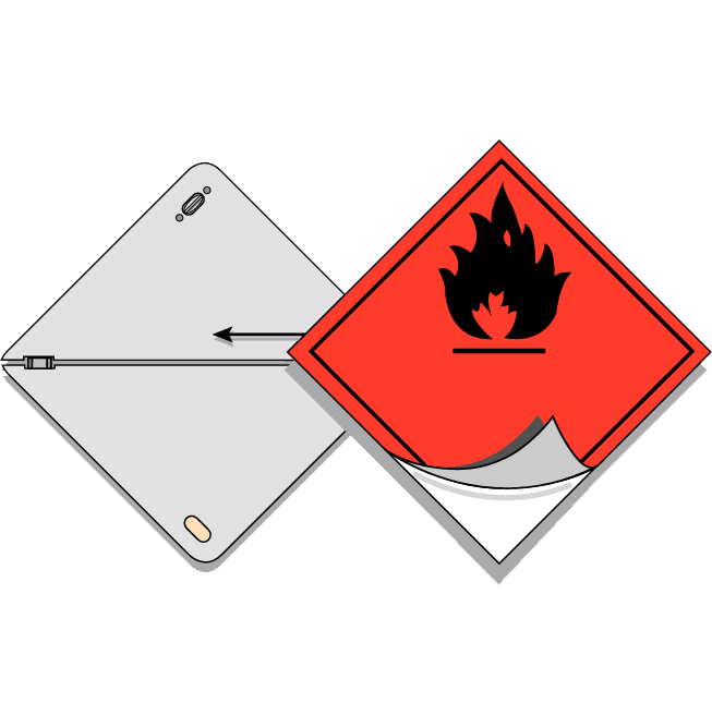 Bild der Kategorie Plaathouders gevaarsetiketten inklapbaar