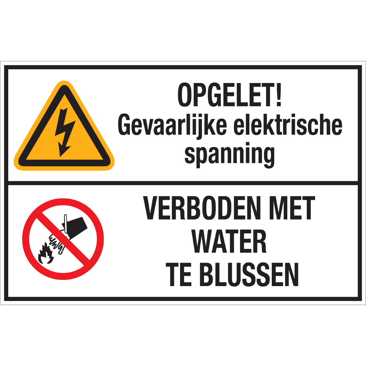 Bild der Kategorie Elektrische Spanning - Verboden te Blussen