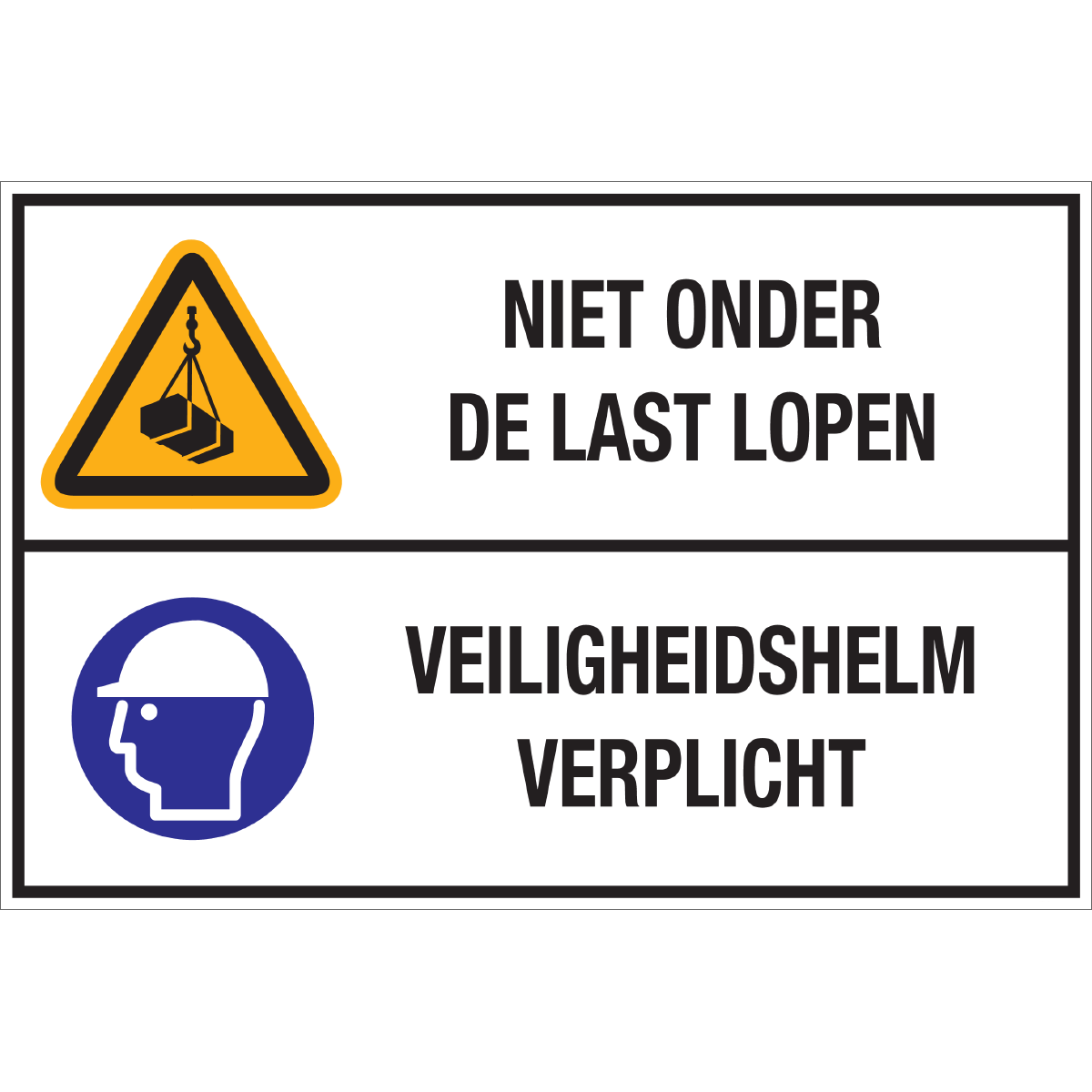 Bild der Kategorie Niet onder last lopen - Veiligheidshelm verplicht