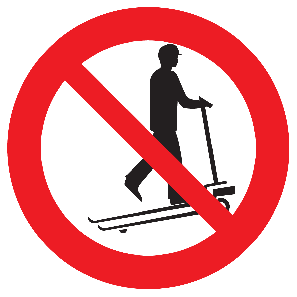 Bild der Kategorie Verboden met palletwagen te rijden