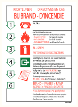 Richtlijnen bij brand 1 NL/FR (bordje)