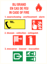 Richtlijnen bij brand 2 NL/FR/EN (bordje)