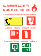 Richtlijnen bij brand 2 NL/FR/EN/DU (bordje)
