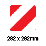 Lengte en breedte markering rood/wit reflecterende klasse III