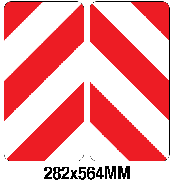 Breedte markering rood/wit reflecterende klasse II