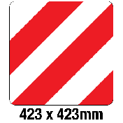 Lengte en breedte markering rood/wit reflecterende klasse II