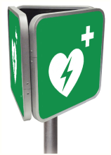 Aluminium 3D bord met pictogram AED - ISO 7010