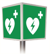 Aluminium 4D bord met pictogram AED - ISO 7010
