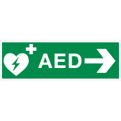 Bord AED rechts ISO 7010