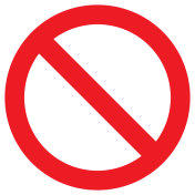 Bord met rode streep algemeen verbod