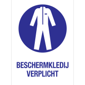 Bord met pictogram en tekst om aan te duiden dat het dragen van beschermende kleding verplicht is - ISO7010 - M010
