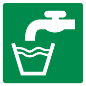 Bord met pictogram drinkwater (groen) ISO 7010