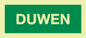 Fotoluminescerend bord met tekst DUWEN