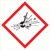 Bord met pictogram "Explosieve Stoffen" - GHS01