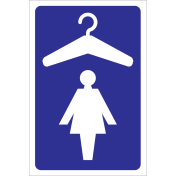 Bordje met pictogram voor aanduiden garderobe voor dames