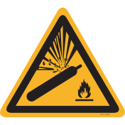 Bord met pictogram waarschuwing gasfles - ISO7010 - W029
