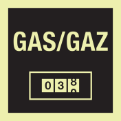 Bord Gasmeter fotoluminescerend