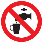 Bord met pictogram geen drinkwater