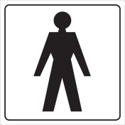 Bord met pictogram voor aanduiden ruimte voor heren