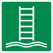 Bord met pictogram inschepingsladder ISO 7010