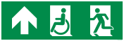 Bord Nooduitgang rechtdoor beperkte mobiliteit