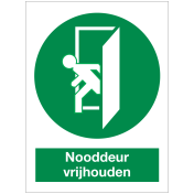 Nooddeur vrijhouden (bordje)