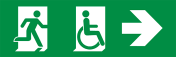 Bord Nooduitgang rechts beperkte mobiliteit