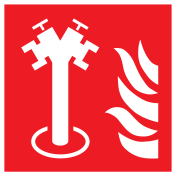 Bord met pictogram van een ondergrondse brandkraan