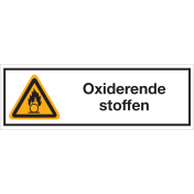 Bord met pictogram en tekst oxiderende stoffen - ISO7010 - W028