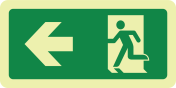 Fotoluminescerend dubbelzijdig bord met pictogram nooduitgang links / rechts ISO 7010