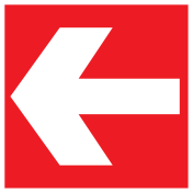 Bord met pictogram van een pijl (Rood met wit)