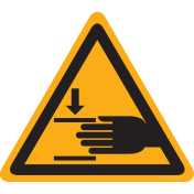 Bord met pictogram pletgevaar voor hand - ISO 7010 - W024