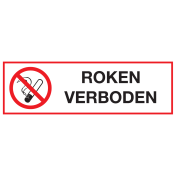 Bordje met pictogram en tekst roken verboden