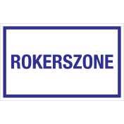 Bord Rokerszone - wit tekstbord met rode tekst