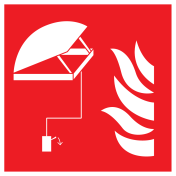 Bord met pictogram van een rookluik met vlam