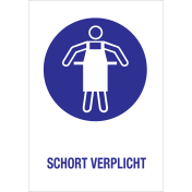 Bord met pictogram en tekst om aan te duiden dat het dragen van een schort verplicht is - ISO7010 - M026