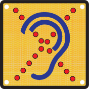 Bord met pictogram Slechthorend reflecterend