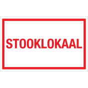 Bord Stooklokaal - wit tekstbord met rode tekst
