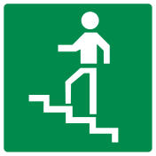 Bord met pictogram trap op groen
