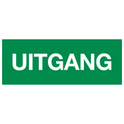 Bord met tekst uitgang