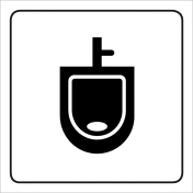 Bord met pictogram voor aanduiden ruimte met urinoir