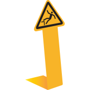 Bord met pictogram valgevaar (op staander) - ISO 7010 - W008