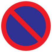 Bord met pictogram parkeren verboden