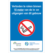 Bord Rookvrije plaats binnen 10 meter