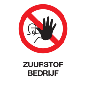 Bord met pictogram zuurstof bedrijf