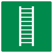 Bord met pictogram vluchtladder groen ISO 7010